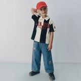Connemara Erkek Çocuk Polo Yaka Tişört ve Kot Pantolon Takım — Baskılı Kısa Kollu Üst & Rahat Kesim Denim Pantolon 2'li Kombin - 5 - 6 Yaş - Baby Sketching
