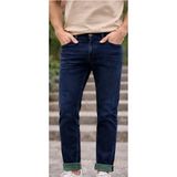 Connemara Erkek Slim Fit Lacivert Kot Pantolon – Doğal Yıkama, Dar Paça, Denim Kumaş - Koyu Mavi - 33