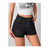 connemara Yüksek Bel Siyah Jean Şort Kadın Denim Şort