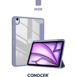 Conocer Apple iPad 11 A16 2025 10. Nesil 10.9 Tablet Kılıfı Kalem Bölmeli, Uyku Modlu, Katlanır, Tri Folding Stand - Mor