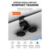 CONOCER Araç Güneşliği Gözlük Tutucu Klipsi Kilitli Tuşlu Premium Gözlük Askısı Çizilmeyi Önleyen Ped Siyah