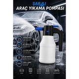 Conocer Araç Yıkama Köpük Püskürtücü Oto Köpük Pompası Basınçlı Köpük Sprey Şişesi Profesyonel Temizlik - Şarjlı / Otomatik - 1.5 Litre / Beyaz