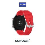 CONOCER Huawei Watch Gt6 Gt5 Gt4 Gt3 Gt2 Gt2e - Gt6 Pro Gt5 Pro Gt3 Pro Gt2 Pro (46mm) Silikon Desenli Kordon Kayış Kırmızı