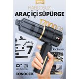 CONOCER Kablosuz Şarjlı Araç İçi Süpürge | Dijital Göstergeli | Üfleme & Vakum | 17000PA | Fırçasız Motor