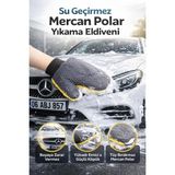 Conocer Mercan Polar Mikrofiber Oto Araba Yıkama Eldiveni – Tüy Bırakmaz, Çizmez, Ultra Temizler - Gri-Sarı - Araç Yıkama