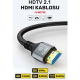 Conocer Ultra Yüksek Hızlı 8k HDMI 2.1 Kablo 10 Metre HDMI Bağlantı ile Yüksek Performans - Gümüş - Siyah
