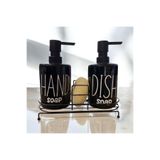 Consensus Home 2'li 500 Ml Fenomen Metal Stantlı Süngerli Pinterest Sıvı Sabunluk Mutfak Banyo Siyah