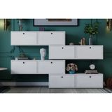 Consola Modern Duvara Monte Kitaplık Ve Vitrin Ünitesi 8 Kapaklı Konsol Nrg-Kns-1010