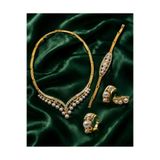 Constanza Exclusive Emerald Kadın Kolye Küpe Bileklik Yüzük 4’lü Set, Lüks Abiye & Düğün Takı Seti, Şık Zarif Tasarım
