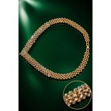 Constanza Exclusive Luxe Altın Renk Zirkon Taşlı Kolye Küpe Bileklik Yüzük Set – Premium Lüks Takı Özel Gün Düğün