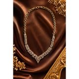 Constanza Exclusive Shiny Mode Altın Kaplama Zirkon Taşlı 4'lü Kolye Bileklik Küpe Yüzük Lux Tasarım Takı Seti Özel Gün