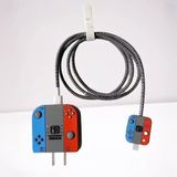 CONSTRAIN 18w-20w Şarj Adaptörü ile Uyumlu Nintendo Switch Tasarımlı Şarj Başlığı ve Şarj Kablo Koruyucu Set – Renkli