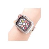 CONSTRAIN - Apple ile uyumlu Watch 10/11 Serisi 46mm 3D Figürlü Taşlı Ekran Koruyuculu Sert PC Kasa Koruyucu - Beyaz