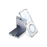 CONSTRAIN - Galaxy Z Flip 7 ile uyumlu Samsung Kılıf Magsafe ile uyumlu Halka Standlı Arkası Şeffaf Kenarları Renkli Mika Sert Kapak