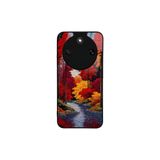 CONSTRAIN - Honor Magic8 Lite ile uyumlu Magic 8 Kılıf Boyalı Tablo Desenli Fiyonk Ve Leopar Tasarımlı 3D Ayna Görünümlü Korumalı Kapak - Kırmızı