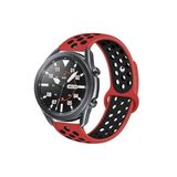 CONSTRAIN Huawei Honor Magic 2 42mm İle Uyumlu 20mm Delikli Silikon Spor Kordon Nefes Alan Hafif Tere Dayanıklı Ayarlanabilir Akıllı Saat Kayışı - Kırmızı