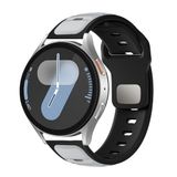 CONSTRAIN Huawei Honor Magic 2 46mm ile Uyumlu CNS KRD-135 22mm Silikon Kordon Strap Kayış - Gümüş-Siyah