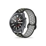 CONSTRAIN Huawei Honor Magic Watch 2 46mm İle Uyumlu 22mm Delikli Silikon Spor Kordon Nefes Alan Hafif Tere Dayanıklı Ayarlanabilir Akıllı Saat Kayışı - Gri-Siyah
