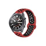 CONSTRAIN Huawei Honor Magic Watch 2 46mm İle Uyumlu 22mm Delikli Silikon Spor Kordon Nefes Alan Hafif Tere Dayanıklı Ayarlanabilir Akıllı Saat Kayışı - Kırmızı