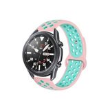CONSTRAIN Huawei Honor Magic Watch 2 46mm İle Uyumlu 22mm Delikli Silikon Spor Kordon Nefes Alan Hafif Tere Dayanıklı Ayarlanabilir Akıllı Saat Kayışı - Pembe-Yeşil
