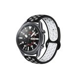 CONSTRAIN Huawei Honor Magic Watch 2 46mm İle Uyumlu 22mm Delikli Silikon Spor Kordon Nefes Alan Hafif Tere Dayanıklı Ayarlanabilir Akıllı Saat Kayışı - Siyah-Beyaz