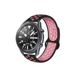 CONSTRAIN Huawei Honor Magic Watch 2 46mm İle Uyumlu 22mm Delikli Silikon Spor Kordon Nefes Alan Hafif Tere Dayanıklı Ayarlanabilir Akıllı Saat Kayışı - Siyah-Rose Gold