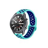 CONSTRAIN Huawei Honor Magic Watch 2 46mm İle Uyumlu 22mm Delikli Silikon Spor Kordon Nefes Alan Hafif Tere Dayanıklı Ayarlanabilir Akıllı Saat Kayışı - Turkuaz-Mavi