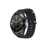 CONSTRAIN - Huawei ile uyumlu Watch GT 6/5/4/3/2 Pro 46mm Ultimate SE Elite Kordon Ocean Silikon Kordon 22mm - Siyah 2