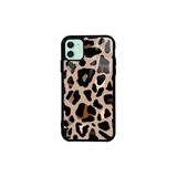 CONSTRAIN - iPhone 11 ile uyumlu Kılıf Boyalı Tablo Desenli Fiyonk Ve Leopar Tasarımlı 3D Ayna Görünümlü Korumalı Kapak - Bej 1