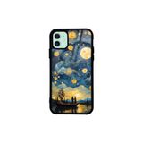 CONSTRAIN - iPhone 11 ile uyumlu Kılıf Boyalı Tablo Desenli Fiyonk Ve Leopar Tasarımlı 3D Ayna Görünümlü Korumalı Kapak - Bej 2