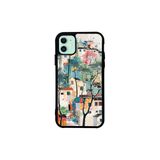 CONSTRAIN - iPhone 11 ile uyumlu Kılıf Boyalı Tablo Desenli Fiyonk Ve Leopar Tasarımlı 3D Ayna Görünümlü Korumalı Kapak - Beyaz