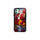 CONSTRAIN - iPhone 11 ile uyumlu Kılıf Boyalı Tablo Desenli Fiyonk Ve Leopar Tasarımlı 3D Ayna Görünümlü Korumalı Kapak - Kırmızı