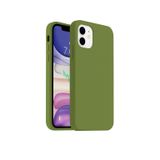 CONSTRAIN - Iphone 11 ile Uyumlu Telefon Kılıfı - Iphone 12 Görünümlü Köşeli Tasarım, İçi Kadife Lansman Kılıf - Zeytin Yeşili