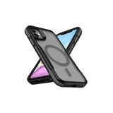 CONSTRAIN iPhone 11 ile uyumlu Zore Lamer Kapak MagSafe destekli Gri Kenarlı Mat Buz Şeffaf Kılıf – Airbag Köşe Koruma, Kamera Korumalı