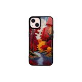 CONSTRAIN - iPhone 14 ile uyumlu 13 - Kılıf Boyalı Tablo Desenli Fiyonk Ve Leopar Tasarımlı 3D Ayna Görünümlü Korumalı Kapak - Beyaz 1