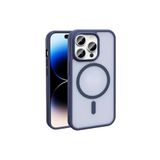 CONSTRAIN – iPhone 14 Pro Max MagSafe Kılıf ile Maksimum Güç | Zore Sio Serisi Şeffaf Mat Arka Kapak | Kamera Korumalı Şok Emici Yapı | Siyah TPU & Silikon Malzeme | Kablosuz Şarjla Uyumlu - Lacivert