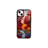 CONSTRAIN - iPhone 15 ile uyumlu Kılıf Boyalı Tablo Desenli Fiyonk Ve Leopar Tasarımlı 3D Ayna Görünümlü Korumalı Kapak - Kırmızı