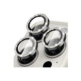 CONSTRAIN İphone 15 Pro/İphone 15 Pro Max İle Uyumlu Taşlı Metal Temperli Cam Lens Koruyucu, Titanyum