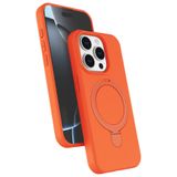 CONSTRAIN - iPhone 16 Pro Max ile uyumlu Apple Kılıf Magsafe ile uyumlu Halkalı Extra Standlı içi Kadife Yumuşak Renkli Silikon Kapak - Turuncu