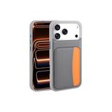 CONSTRAIN - iPhone 17 Pro ile uyumlu İphone Kılıf Kamera Korumalı Kartlıklı Cüzdanlı Renkli Tuşlu Deri Tasarımlı Silikon Kapak - Gri