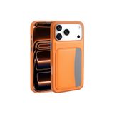 CONSTRAIN - iPhone 17 Pro ile uyumlu İphone Kılıf Kamera Korumalı Kartlıklı Cüzdanlı Renkli Tuşlu Deri Tasarımlı Silikon Kapak - Turuncu
