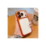 CONSTRAIN - iPhone 17 Pro Max ile uyumlu Kılıf Tam Kamera Korumalı Metalik Parlak Renkli Kenar Yumuşak Silikon Lensli Kapak - Turuncu