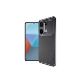 CONSTRAIN - Redmi Note 13 Pro 4G ile uyumlu Kamera Korumalı (KARBON TASARIM) Koruyucu Lüx Silikon Kılıf - Siyah