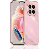 CONSTRAIN - Redmi Note 14 Pro ile uyumlu Xiaomi 4G Kılıf Kamera Korumalı Parlak Gold Altın Kenarlı Yumuşak Silikon Kapak - Mor
