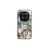 CONSTRAIN - Redmi Note 15 Pro 5G ile uyumlu Xiaomi Kılıf Boyalı Tablo Desenli Fiyonk Ve Leopar Tasarımlı 3D Ayna Görünümlü Korumalı Kapak - Beyaz 1