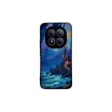 CONSTRAIN - Redmi Note 15 Pro 5G ile uyumlu Xiaomi Kılıf Boyalı Tablo Desenli Fiyonk Ve Leopar Tasarımlı 3D Ayna Görünümlü Korumalı Kapak - Mavi