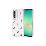 CONSTRAIN - Samsung Galaxy A17 ile uyumlu Kılıf Fiyonk Desenli Şeffaf Simli Darbeye Karşı Dayanıklı Papyon Işıltılı Kapak - kırmızı