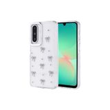 CONSTRAIN - Samsung Galaxy A17 ile uyumlu Kılıf Fiyonk Desenli Şeffaf Simli Darbeye Karşı Dayanıklı Papyon Işıltılı Kapak - şeffaf
