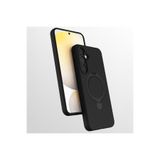 CONSTRAIN - Samsung Galaxy A25 ile uyumlu Kılıf Magsafe ile uyumlu Halkalı Extra Standlı içi Kadife Yumuşak Renkli Silikon Kapak - Siyah