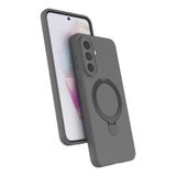 CONSTRAIN - Samsung Galaxy A27 İçin Kılıf Kamera Çıkıntılı MagSafe İle Uyumlu Şarj Özellikli Halka Stand Yumuşak Dokulu Kapak - Gri
